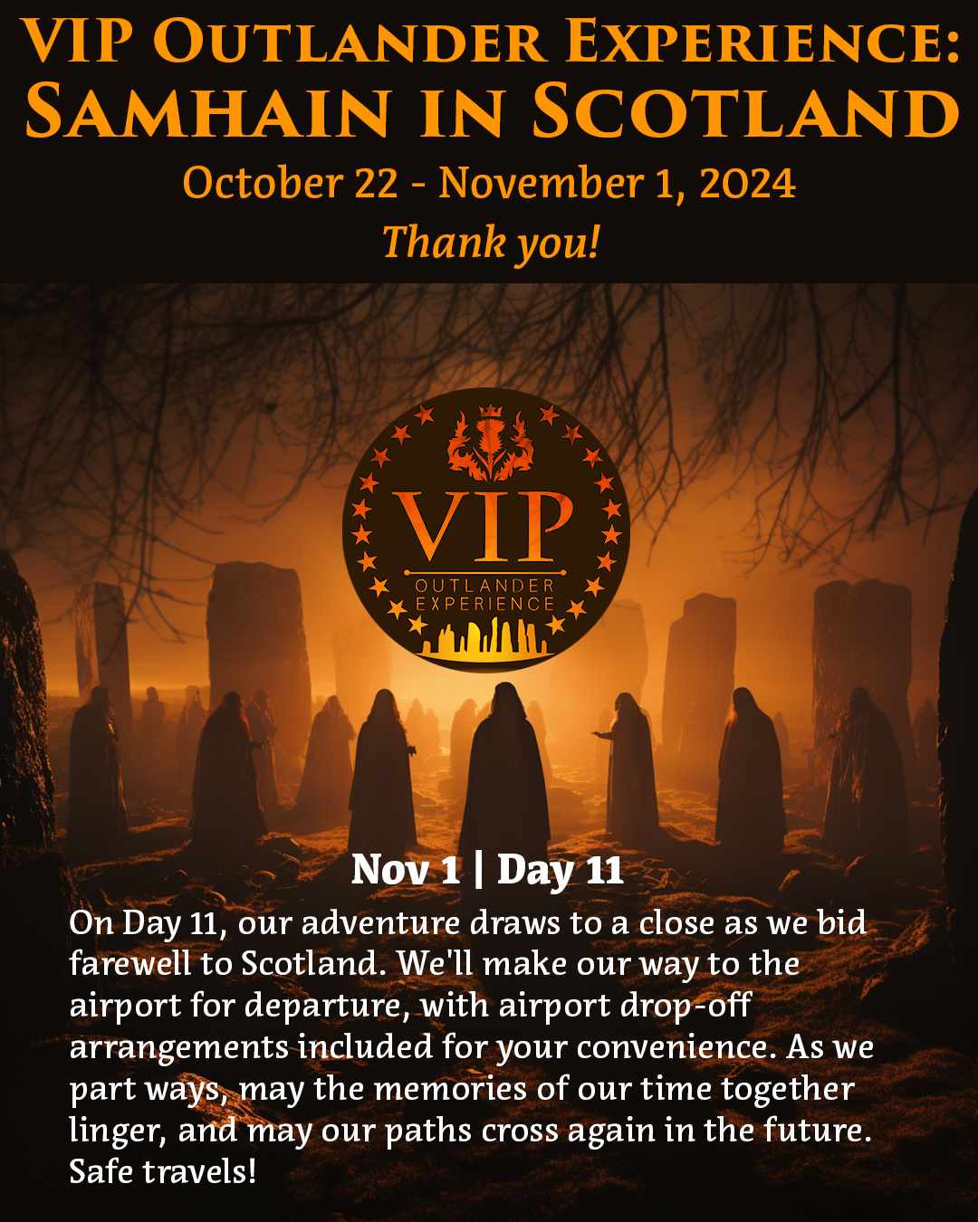 VIP Outlander Experience Samhain in Scotland 2025 Hayley A. Ramsey